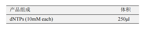 脱氧核糖核苷酸(dNTPs) 产品包装 脱氧核糖核苷酸(dNTPs) 产品包装