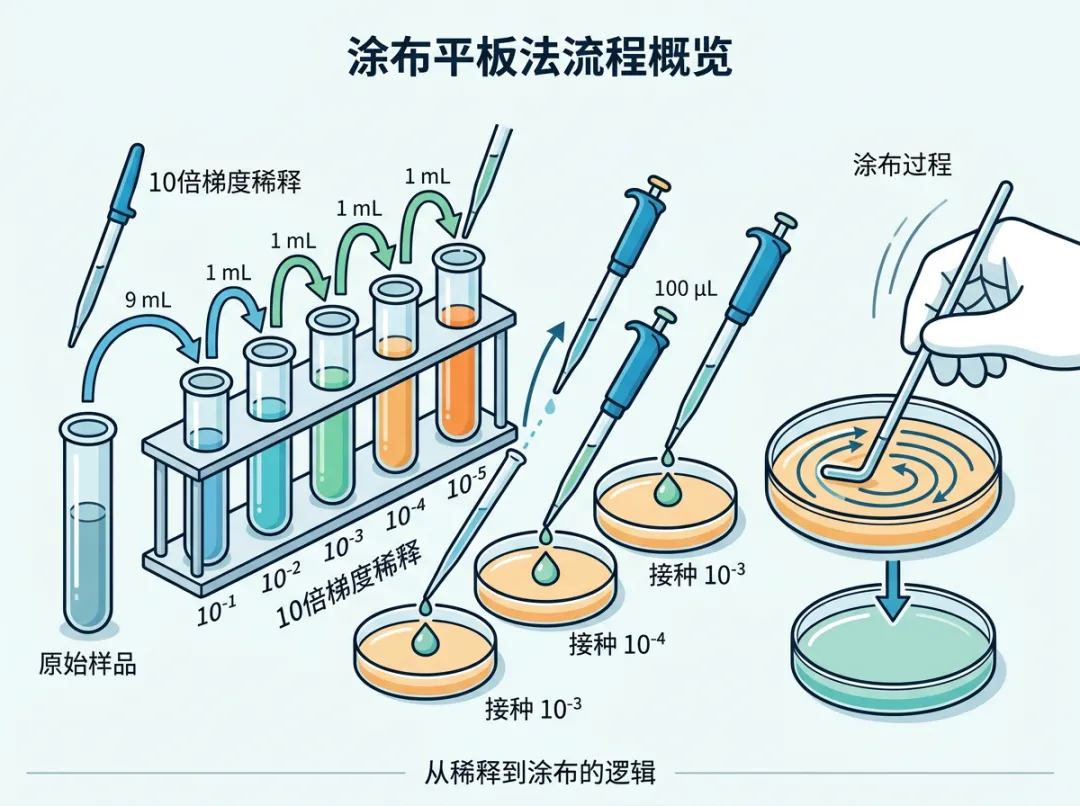 涂布平板法流程概览
